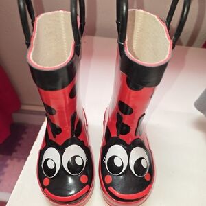 Western Chief Ladybug Kids Rain Boots - Red and Black